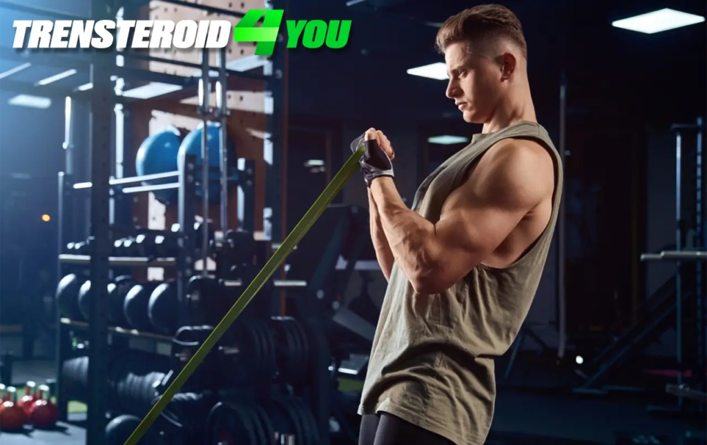 Bodybuilder increases muscle strength and endurance
